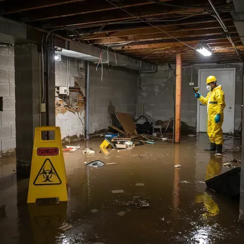 Flooded Basement Electrical Hazard in Morton Grove, IL Property